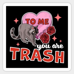 To Me You Are Trash Raccoon - Funny Valentines Day Raccoon Magnet